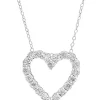 Best Sale 🎁 1/5 ct. t.w. Diamond Heart Pendant Necklace in Sterling Silver by Effy® 😀