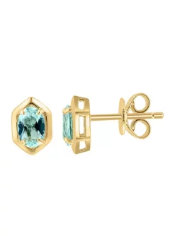 Best Sale 🛒 925 Gold Plated Silver Aquamarine Earrings by Effy® 🎉