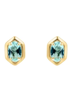 Best Sale 🛒 925 Gold Plated Silver Aquamarine Earrings by Effy® 🎉 -Effy® Sales Shop Belk 2223