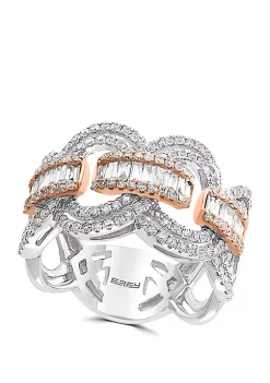 New ❤️ 1.09 ct. t.w. Diamond Band in 14k White and Rose Gold by Effy® 👏