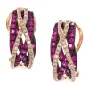 Flash Sale 🤩 1/3 ct. t.w. Diamond and 7/8 ct. t.w. Natural Ruby Earrings in 14K Rose Gold by Effy® 👏