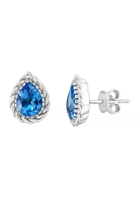 Brand new 😉 Blue Topaz Pear Stud Earrings in Sterling Silver by Effy® ❤️ 1 Brand new 😉 Blue Topaz Pear Stud Earrings in Sterling Silver by Effy® ❤️