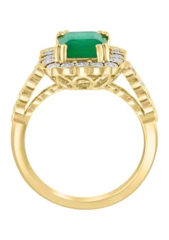 Top 10 😍 14K White & Yellow Gold Diamond and Natural Emerald Ring by Effy® 🎁 -Effy® Sales Shop Belk 2266