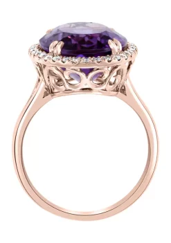 Outlet 😍 1/4 ct. t.w. Diamond and 8.25 ct. t.w. Amethyst Ring in 14K Rose Gold by Effy® ⭐ -Effy® Sales Shop Belk 2280