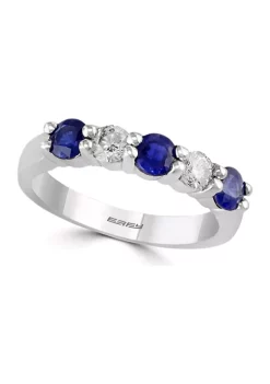 Best Sale 👍 14k White Gold Diamond and Natural Sapphire Ring by Effy® ✨