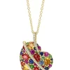 Discount ⌛ 1/8 ct. t.w. Diamond and 2.53 ct. t.w. Multi Gemstone Pendant Necklace in 14K Yellow Gold by Effy® ✨