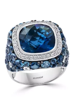 Effy® Sales Shop 14 Discount 🧨 Sterling Silver Blue Topaz, London Blue Topaz, Sky Blue Topaz, and White Sapphire Ring by Effy® 😍