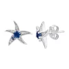 Wholesale ❤️ 1/10 ct. t.w. Diamond and Blue Topaz Starfish Stud Earrings in Sterling Silver by Effy® 🎉