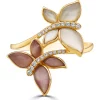 Best reviews of 🔔 1/10 ct. t.w. Diamond and 👩 Mother of Pearl Butterfly Ring in 14K Yellow Gold by Effy® 💯