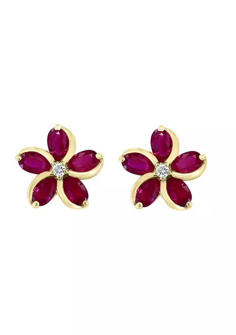 Discount 🥰 3.14 ct. t.w. Ruby and 1/10 ct. t.w. Diamond Earrings in 14K Yellow Gold by Effy® 🤩 2 Discount 🥰 3.14 ct. t.w. Ruby and 1/10 ct. t.w. Diamond Earrings in 14K Yellow Gold by Effy® 🤩 - Image 2
