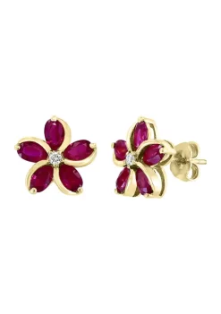 Discount 🥰 3.14 ct. t.w. Ruby and 1/10 ct. t.w. Diamond Earrings in 14K Yellow Gold by Effy® 🤩 7 Discount 🥰 3.14 ct. t.w. Ruby and 1/10 ct. t.w. Diamond Earrings in 14K Yellow Gold by Effy® 🤩 -Effy® Sales Shop Belk 2339
