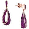 Discount ✨ 14k Rose Gold 1/4 ct. t.w. Diamond, 1.10 ct. t.w. Natural Ruby Earrings by Effy® ❤️