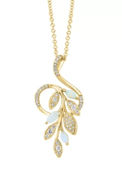 Promo 👏 14K Yellow Gold Diamond and Opal Pendant Necklace by Effy® 🎁 -Effy® Sales Shop Belk 2350