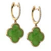 Outlet 💯 1/10 ct. t.w. Diamond and 3.95 ct. t.w. Green Jade Earrings in 14K Yellow Gold by Effy® 🎁