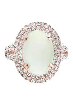 Best Pirce 💯 3.9 ct. t.w. Opal and 0.95 ct. t.w. Diamond Ring in 14k Rose Gold by Effy® 😉