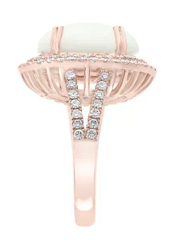 Best Pirce 💯 3.9 ct. t.w. Opal and 0.95 ct. t.w. Diamond Ring in 14k Rose Gold by Effy® 😉 -Effy® Sales Shop Belk 238