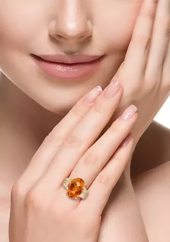 Brand new 🛒 3/8 ct. t.w. Diamond and Citrine Ring in 14K Yellow Gold by Effy® 😍 -Effy® Sales Shop Belk 2385