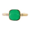 Hot Sale ✔️ 1/10 ct. t.w. Diamond and 3.15 ct. t.w. Green Jade Ring in 14K Yellow Gold by Effy® ✔️