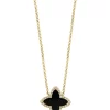 Hot Sale 🔔 1/10 ct. t.w. Diamond Onyx Necklace in 14K Yellow Gold by Effy® 💯