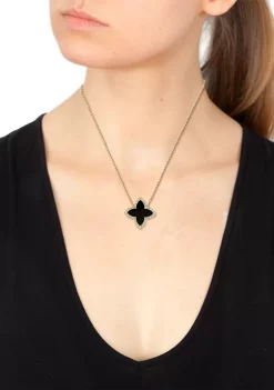 Hot Sale 🔔 1/10 ct. t.w. Diamond Onyx Necklace in 14K Yellow Gold by Effy® 💯 -Effy® Sales Shop Belk 2404