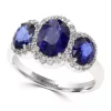 Discount ⌛ 2.85 ct. t.w. Natural Diffused Ceylon Sapphire and 1/3 ct. t.w. Diamond Ring in 14K White Gold by Effy® ✨