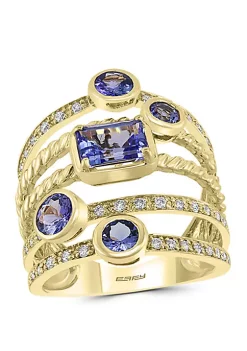 Effy® Sales Shop 24 Brand new 💯 1/4 ct. t.w. Diamond 2 ct. t.w. Tanzanite Ring in 10k Yellow Gold by Effy® ✔️