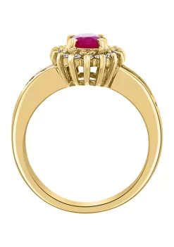 Wholesale 🔔 1/4 ct. t.w. Diamond and 1.94 ct. t.w. Ruby Ring in 14K Yellow Gold by Effy® 🔥 -Effy® Sales Shop Belk 2428