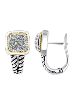 Best Pirce 🔔 Sterling Silver/18K Yellow Gold Diamond Earrings by Effy® 🧨