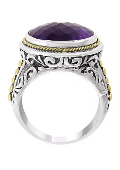 Promo 😀 7.9 ct. t.w. Amethyst Ring in 925 Sterling Silver and 18k Yellow Gold by Effy® 🎁 -Effy® Sales Shop Belk 2438