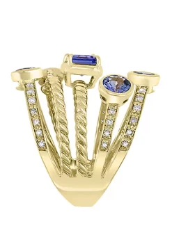 Brand new 💯 1/4 ct. t.w. Diamond 2 ct. t.w. Tanzanite Ring in 10k Yellow Gold by Effy® ✔️ -Effy® Sales Shop Belk 244