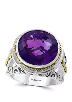 Promo 😀 7.9 ct. t.w. Amethyst Ring in 925 Sterling Silver and 18k Yellow Gold by Effy® 🎁 -Effy® Sales Shop Belk 2440