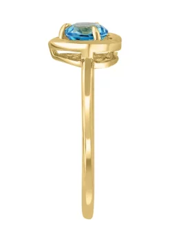 Deals 🎉 925 Gold Plated Silver Blue Topaz Heart Ring by Effy® 😍 -Effy® Sales Shop Belk 2444