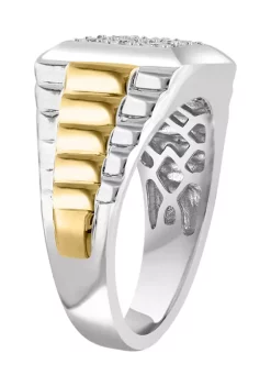 Outlet 🥰 Men's Gold Plated Diamond Ring in Sterling Silver by Effy® 🧨 -Effy® Sales Shop Belk 2465