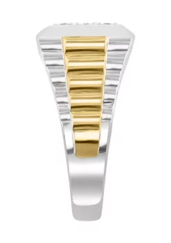 Outlet 🥰 Men's Gold Plated Diamond Ring in Sterling Silver by Effy® 🧨 -Effy® Sales Shop Belk 2466