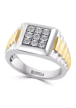 Outlet 🥰 Men's Gold Plated Diamond Ring in Sterling Silver by Effy® 🧨 -Effy® Sales Shop Belk 2467