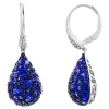 Outlet 😍 1/10 ct. t.w. Diamond and 4.16 ct. t.w. Sapphire Earrings in 14K White Gold by Effy® 🤩