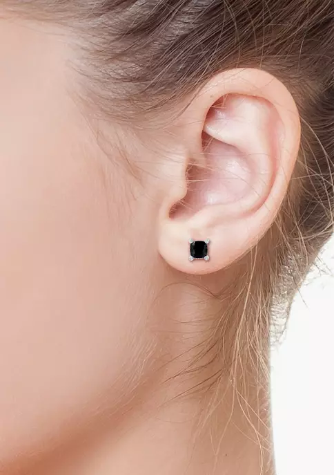 Hot Sale 👏 1/10 ct. t.w. Diamond and 2.78 ct. t.w. Onyx Cable Earrings in Sterling Silver by Effy® 🎉 4 Hot Sale 👏 1/10 ct. t.w. Diamond and 2.78 ct. t.w. Onyx Cable Earrings in Sterling Silver by Effy® 🎉 - Image 4