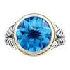 Buy 🧨 7.6 ct. t.w. Blue Topaz Ring in Sterling Silver and 18K Yellow Gold by Effy® 😍