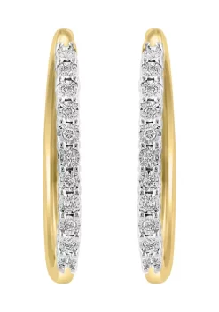 Best reviews of 🔥 1/4 ct. t.w. Diamond Hoop Earrings in Gold Plated Metal by Effy® ✨