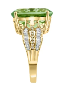 New 😉 3/8 ct. t.w. Diamond and 8.8 ct. t.w. Green Amethyst Ring in 14K Yellow Gold by Effy® 🔔 7 New 😉 3/8 ct. t.w. Diamond and 8.8 ct. t.w. Green Amethyst Ring in 14K Yellow Gold by Effy® 🔔 -Effy® Sales Shop Belk 250