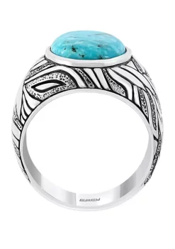 Cheapest ⌛ Men's 3.9 ct. t.w. Turquoise Ring in Sterling Silver by Effy® 😀 -Effy® Sales Shop Belk 2512
