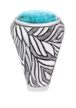 Cheapest ⌛ Men's 3.9 ct. t.w. Turquoise Ring in Sterling Silver by Effy® 😀 -Effy® Sales Shop Belk 2513