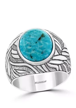 Cheapest ⌛ Men's 3.9 ct. t.w. Turquoise Ring in Sterling Silver by Effy® 😀 -Effy® Sales Shop Belk 2514