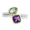 Best Sale 💯 925 Sterling Silver/18k Yellow Gold Amethyst and Green Amethyst Ring by Effy® ⭐