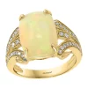 Coupon 😉 14K Yellow Gold 1/4 ct. t.w. Diamond and 4.15 ct. t.w. Ethiopian Opal Ring by Effy® 🧨