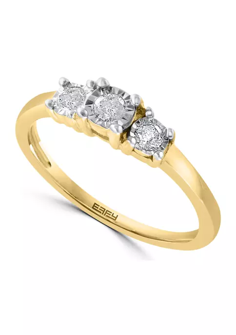Brand new 🔔 925 Silver/Gold Plated 1/4 ct. t.w. Diamond Ring by Effy® ✔️ 6 Brand new 🔔 925 Silver/Gold Plated 1/4 ct. t.w. Diamond Ring by Effy® ✔️ - Image 6