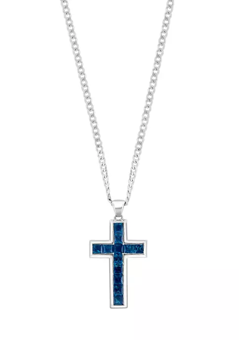 Cheapest 🎁 Men's 925 Sterling Silver London Blue Topaz Cross Necklace by Effy® 🧨 4 Cheapest 🎁 Men's 925 Sterling Silver London Blue Topaz Cross Necklace by Effy® 🧨 - Image 4