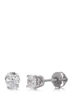 Coupon 🤩 1/2 ct. t.w. Classic Diamond Stud Earrings in 14K White Gold by Effy® 🤩