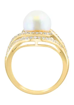 Hot Sale 👏 14K Yellow Gold Diamond Freshwater Pearl Ring by Effy® 😍 -Effy® Sales Shop Belk 2574