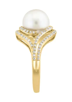 Hot Sale 👏 14K Yellow Gold Diamond Freshwater Pearl Ring by Effy® 😍 -Effy® Sales Shop Belk 2575